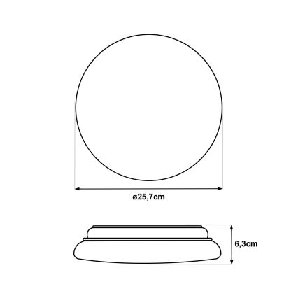 LED plafondlamp met bewegingssensor LENA LED/12W/230V Ø 25,7 cm wit