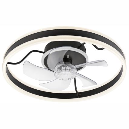 LED Dimbare plafondlamp met ventilator APOLLO LED/38W/230V zwart + afstandsbediening