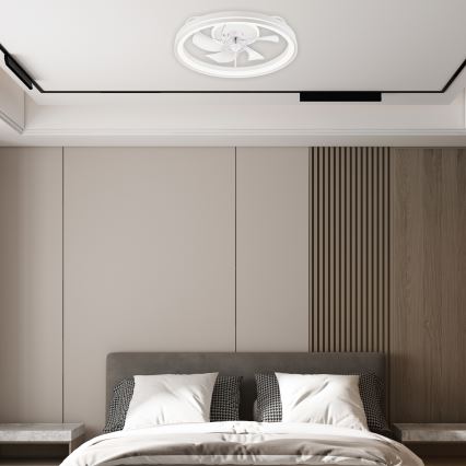 LED Dimbare plafondlamp met ventilator FARGO LED/37W/230V wit + afstandsbediening