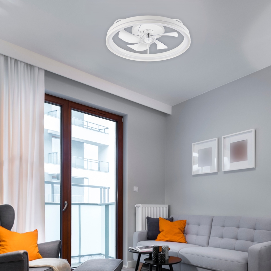 LED Dimbare plafondlamp met ventilator FARGO LED/37W/230V wit + afstandsbediening