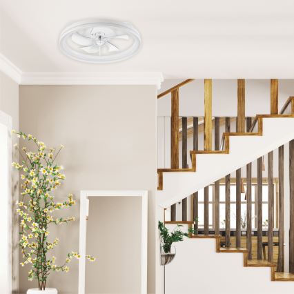 LED Dimbare plafondlamp met ventilator FARGO LED/37W/230V wit + afstandsbediening