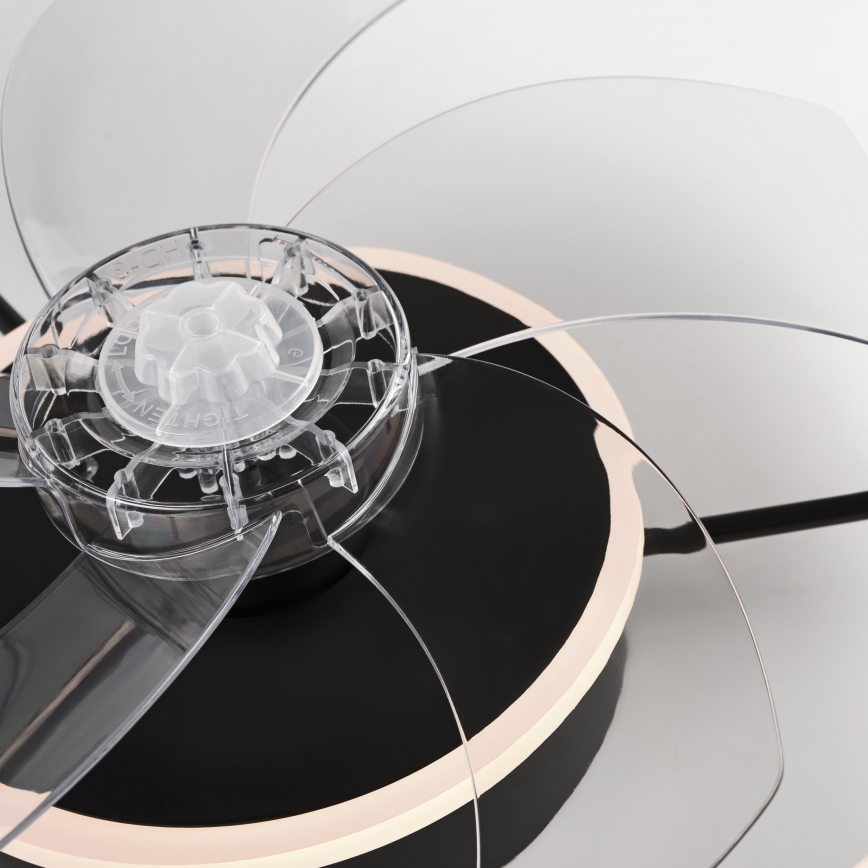 LED Dimbare plafondlamp met ventilator FARGO LED/37W/230V zwart + afstandsbediening