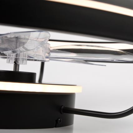 LED Dimbare plafondlamp met ventilator FARGO LED/37W/230V zwart + afstandsbediening