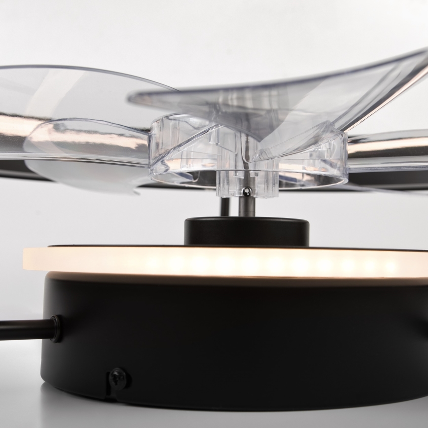 LED Dimbare plafondlamp met ventilator FARGO LED/37W/230V zwart + afstandsbediening