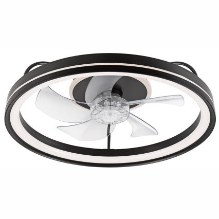 LED Dimbare plafondlamp met ventilator FARGO LED/37W/230V zwart + afstandsbediening