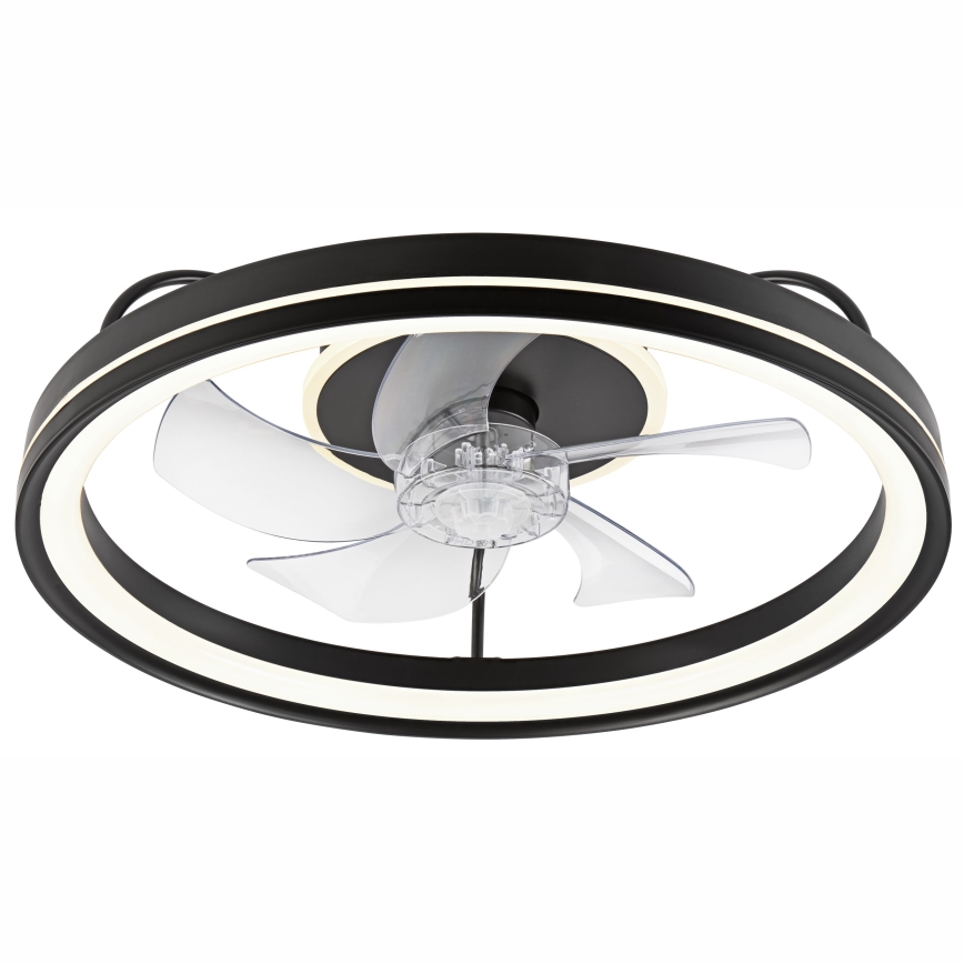LED Dimbare plafondlamp met ventilator FARGO LED/37W/230V zwart + afstandsbediening