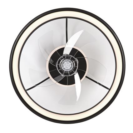 LED Dimbare plafondlamp met ventilator FARGO LED/37W/230V zwart + afstandsbediening