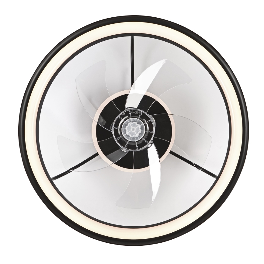 LED Dimbare plafondlamp met ventilator FARGO LED/37W/230V zwart + afstandsbediening