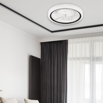 LED Dimbare plafondlamp met ventilator GEMMA LED/37W/230V wit + afstandsbediening