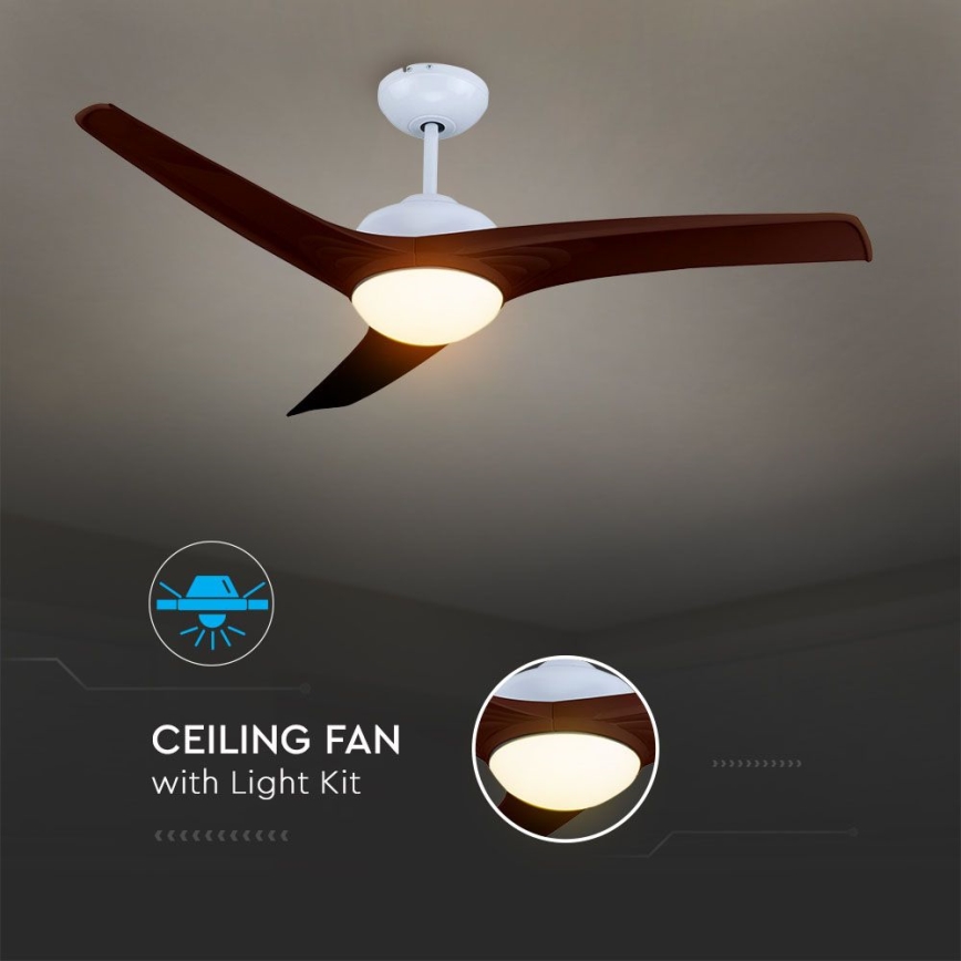 LED Plafondlamp met een ventilator LED/15W/230V 3000/4000/6400K + afstandsbediening
