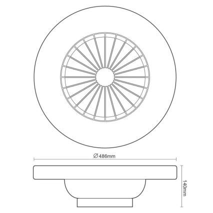 LED Dimbare plafondlamp met ventilator OPAL LED/48W/230V 3000-6500K + afstandsbediening