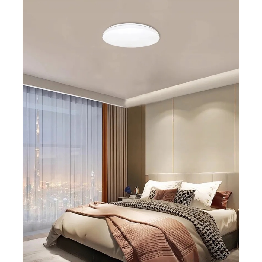 LED plafondlamp met motion en dusk sensor LED/24W/230V 4000K diameter 32,5 cm wit