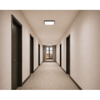 LED-plafondlamp met bewegings- en schemersensor WILTON LED/24W/230V 4000K 33x33 cm antraciet