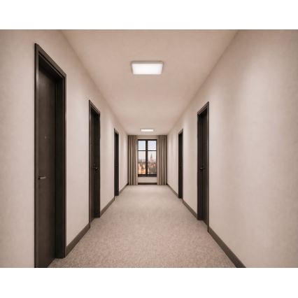 LED-plafondlamp met bewegings- en schemersensor WILTON LED/24W/230V 4000K 33x33 cm wit