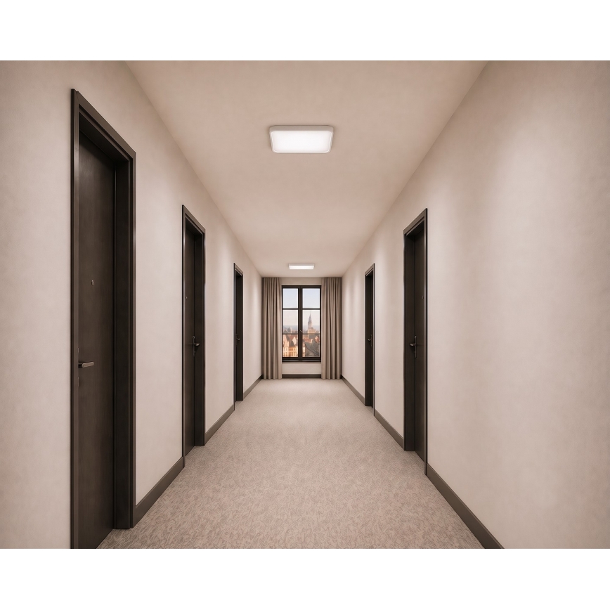 LED-plafondlamp met bewegings- en schemersensor WILTON LED/24W/230V 4000K 33x33 cm wit