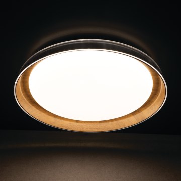 LED Plafondlamp NIFU LED/17,8W/230V diameter 43 cm wit/bruin