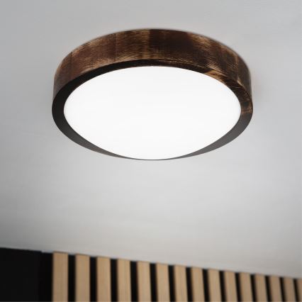 LED-plafondlamp OAK SLIM LED/20W/230V 4000K Ø 27 cm eik/donkerbruin