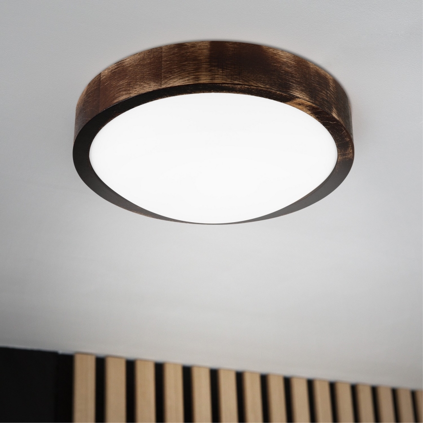 LED-plafondlamp OAK SLIM LED/20W/230V 4000K Ø 27 cm eik/donkerbruin