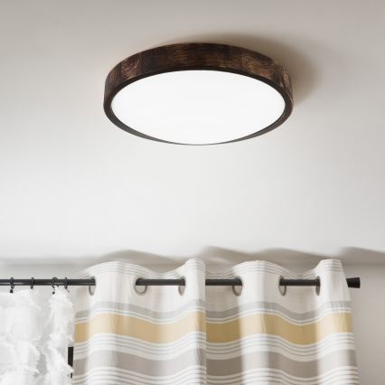 LED plafondlamp OAK SLIM LED/36W/230V 4000K Ø 37 cm eik/donkerbruin