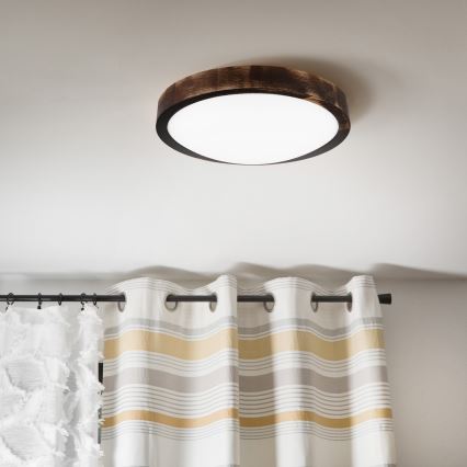 LED-plafondlamp OAK SMOKY SLIM LED/20W/230V 4000K Ø 27 cm eiken/donkerbruin