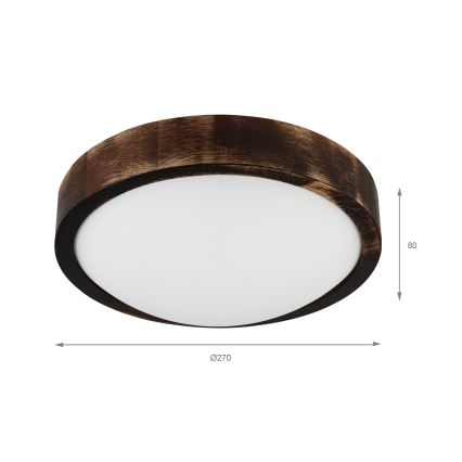 LED-plafondlamp OAK SMOKY SLIM LED/20W/230V 4000K Ø 27 cm eiken/donkerbruin
