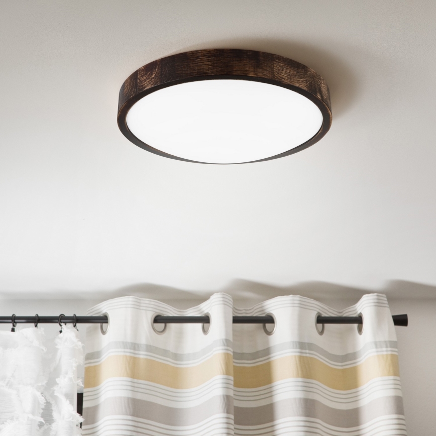 LED plafondlamp OAK SMOKY SLIM LED/36W/230V 4000K Ø 37 cm eiken/donkerbruin