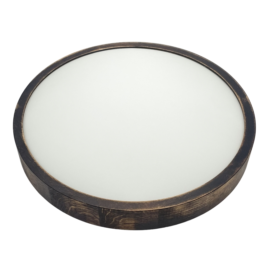 LED plafondlamp OAK SMOKY SLIM LED/36W/230V 4000K Ø 37 cm eiken/donkerbruin