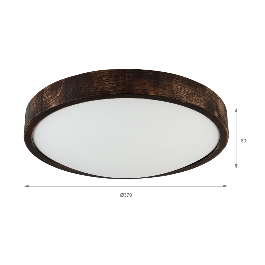 LED plafondlamp OAK SMOKY SLIM LED/36W/230V 4000K Ø 37 cm eiken/donkerbruin