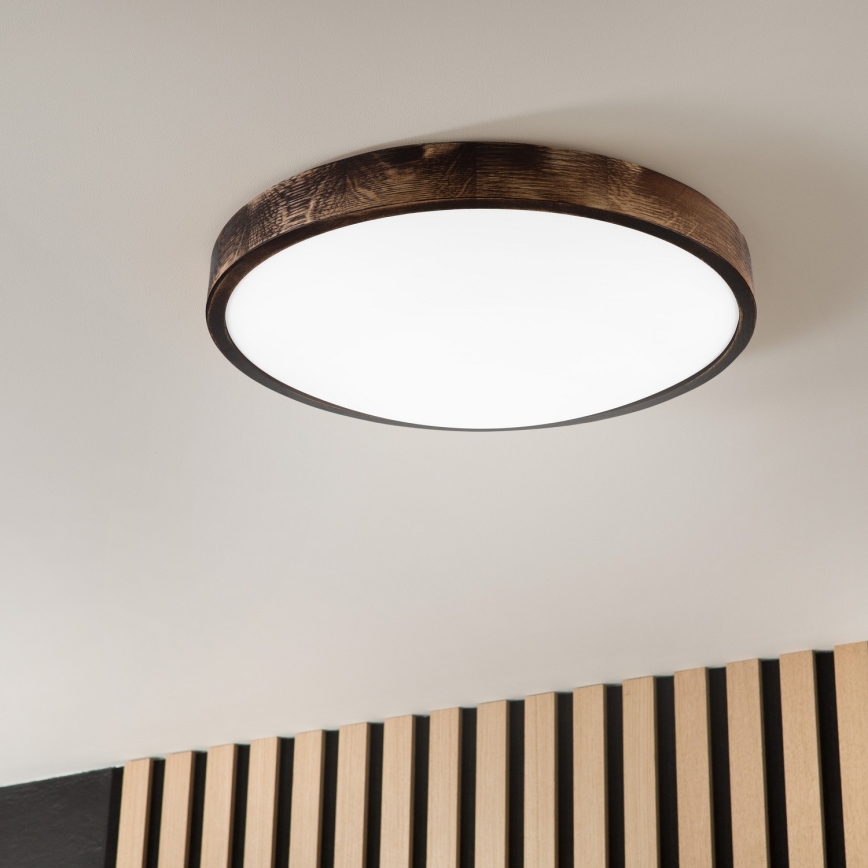 LED-plafondlamp OAK SMOKY SLIM LED/36W/230V 4000K Ø 47 cm eiken/donkerbruin