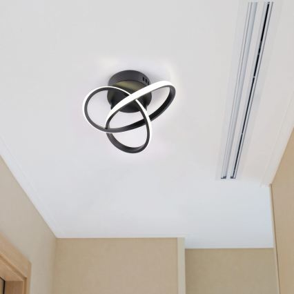 LED plafondlamp OSKAR LED/15W/230V Ø 25 cm zwart