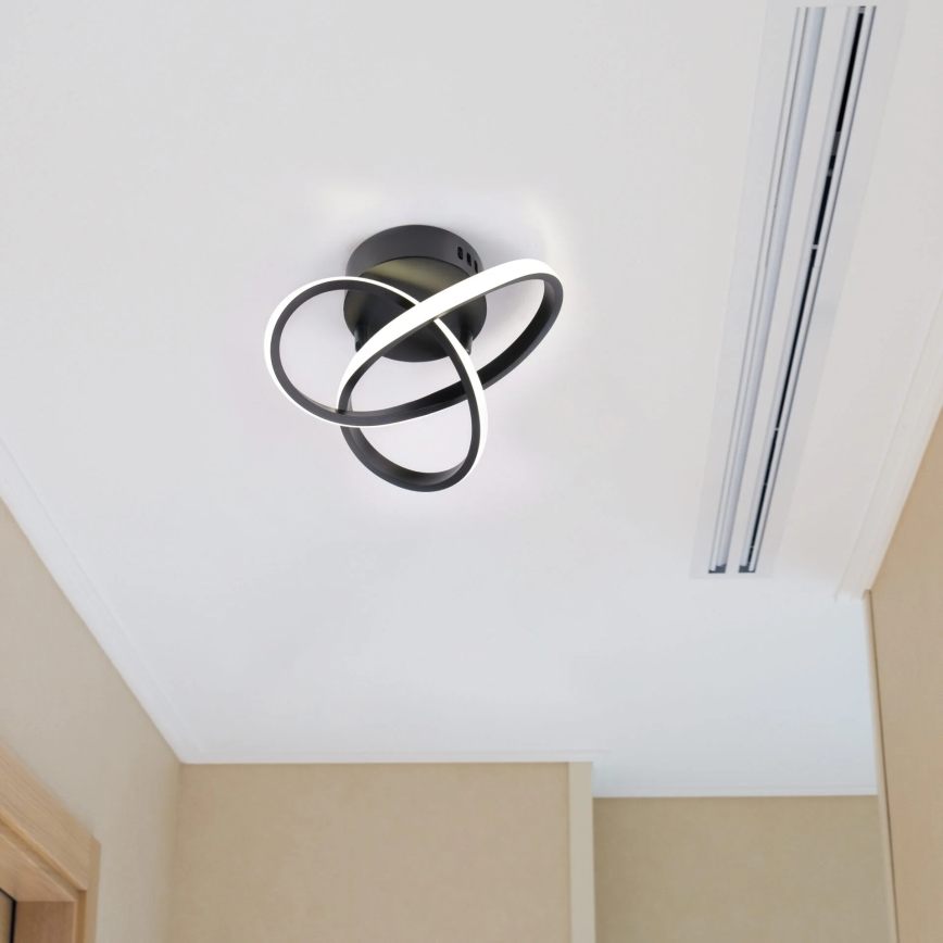 LED plafondlamp OSKAR LED/15W/230V Ø 25 cm zwart