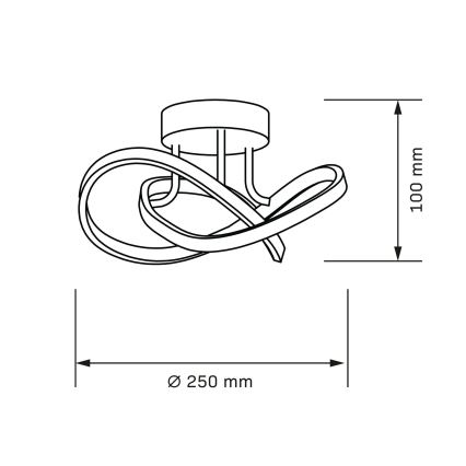 LED plafondlamp OSKAR LED/15W/230V Ø 25 cm zwart