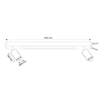LED Plafondlamp PARIJS LED/24W/230V + 2xGU10/10W zwart