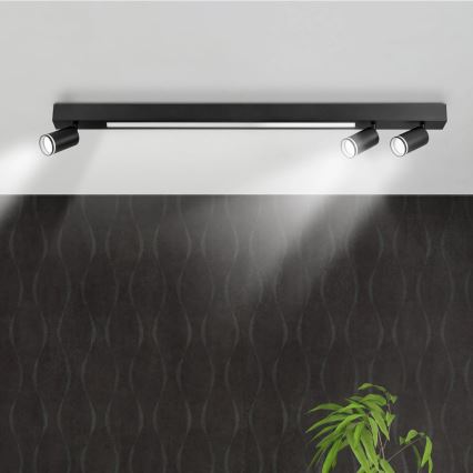 LED Plafondlamp PARIJS LED/24W/230V + 3xGU10/10W zwart
