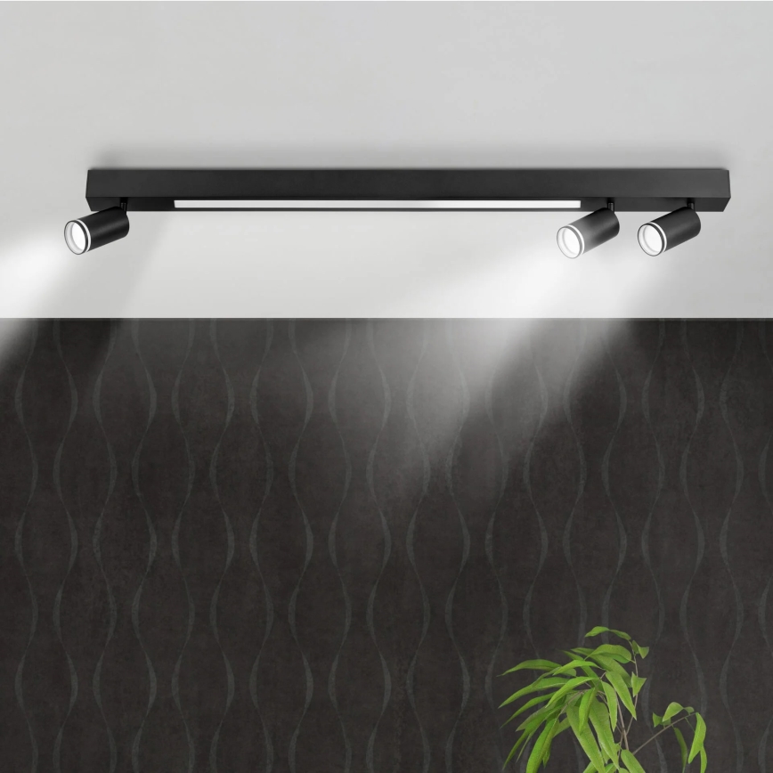 LED Plafondlamp PARIJS LED/24W/230V + 3xGU10/10W zwart