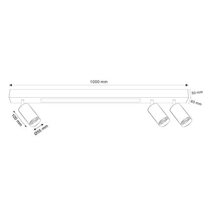 LED Plafondlamp PARIJS LED/24W/230V + 3xGU10/10W zwart