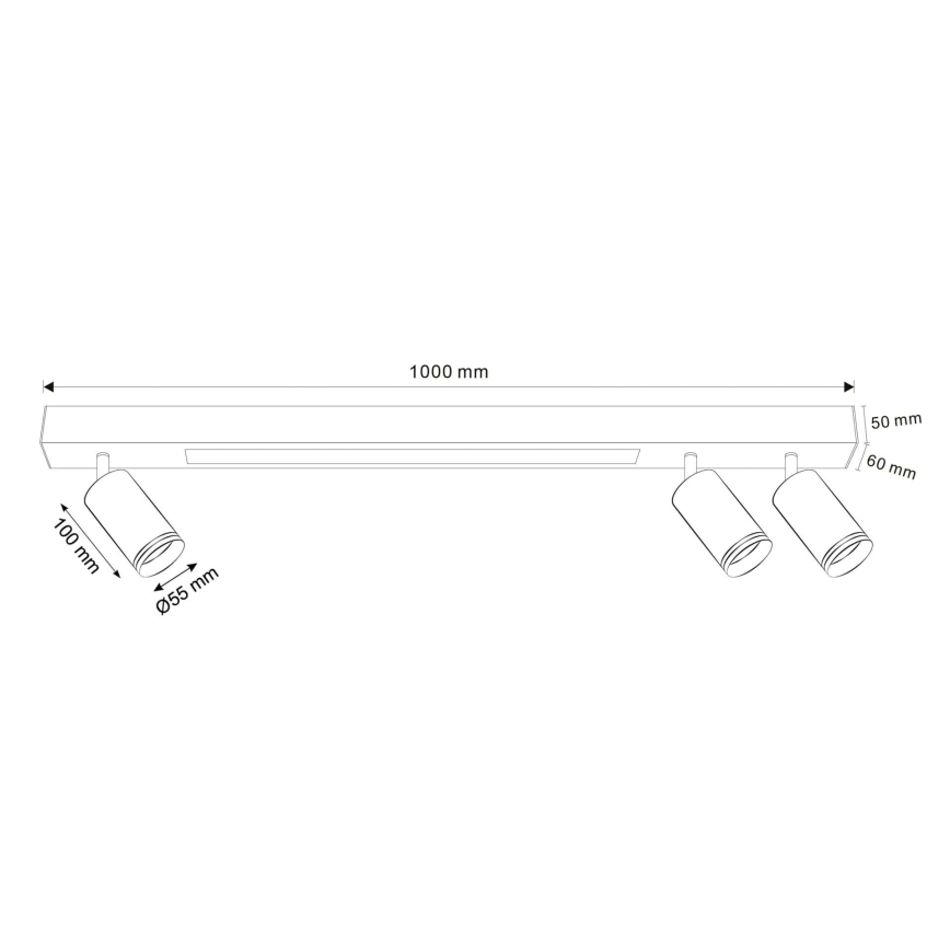 LED Plafondlamp PARIJS LED/24W/230V + 3xGU10/10W zwart