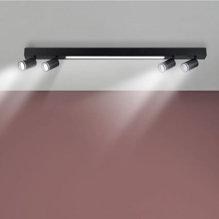 LED Plafondlamp PARIJS LED/24W/230V + 4xGU10/10W zwart
