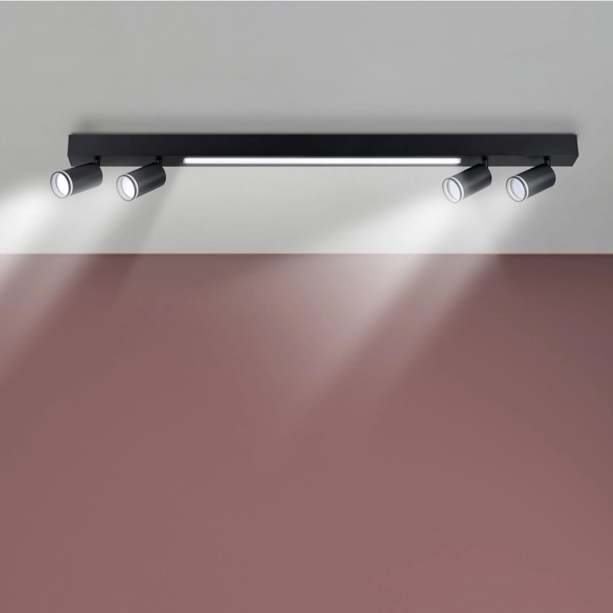 LED Plafondlamp PARIJS LED/24W/230V + 4xGU10/10W zwart