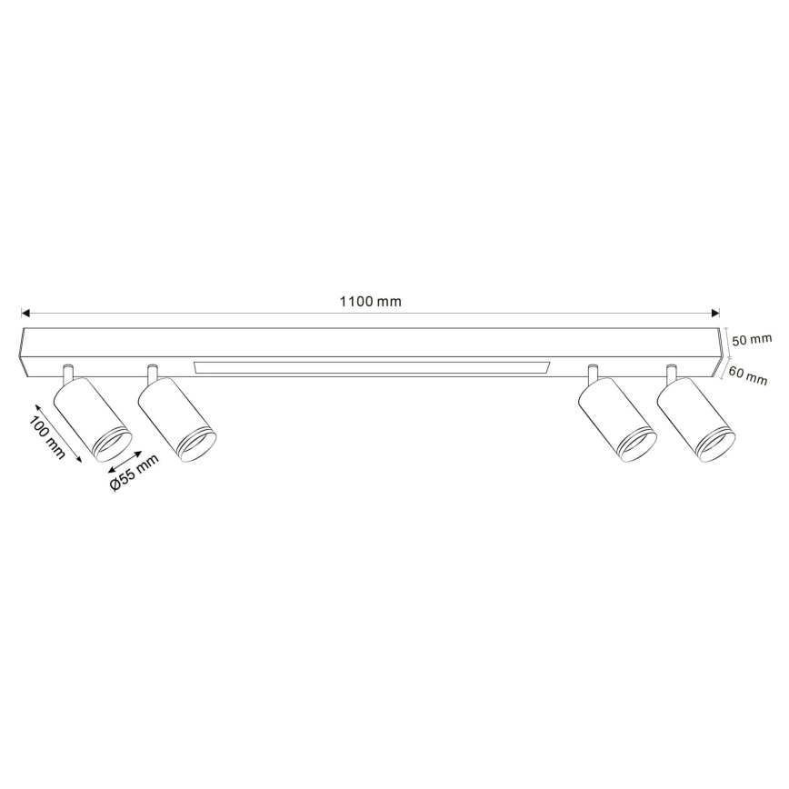 LED Plafondlamp PARIJS LED/24W/230V + 4xGU10/10W zwart