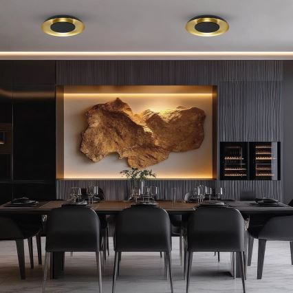 LED-plafondlamp PIATTINO LED/30W/230V 3000/4000/6000K Ø 40 cm zwart/goud