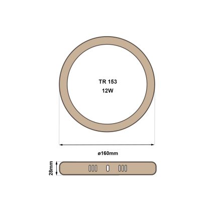 LED Plafondlamp RING LED/12W/230V 4200K diameter 16 cm bruin