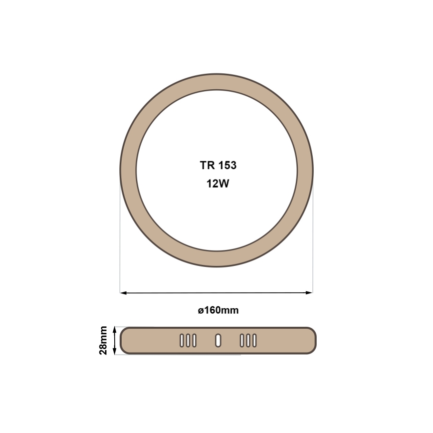LED Plafondlamp RING LED/12W/230V 4200K diameter 16 cm bruin