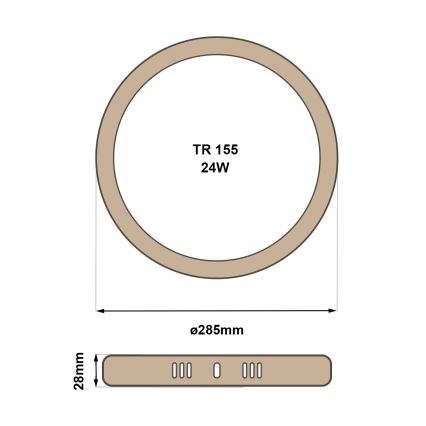LED Plafondlamp RING LED/24W/230V 4200K diameter 28,5 cm bruin