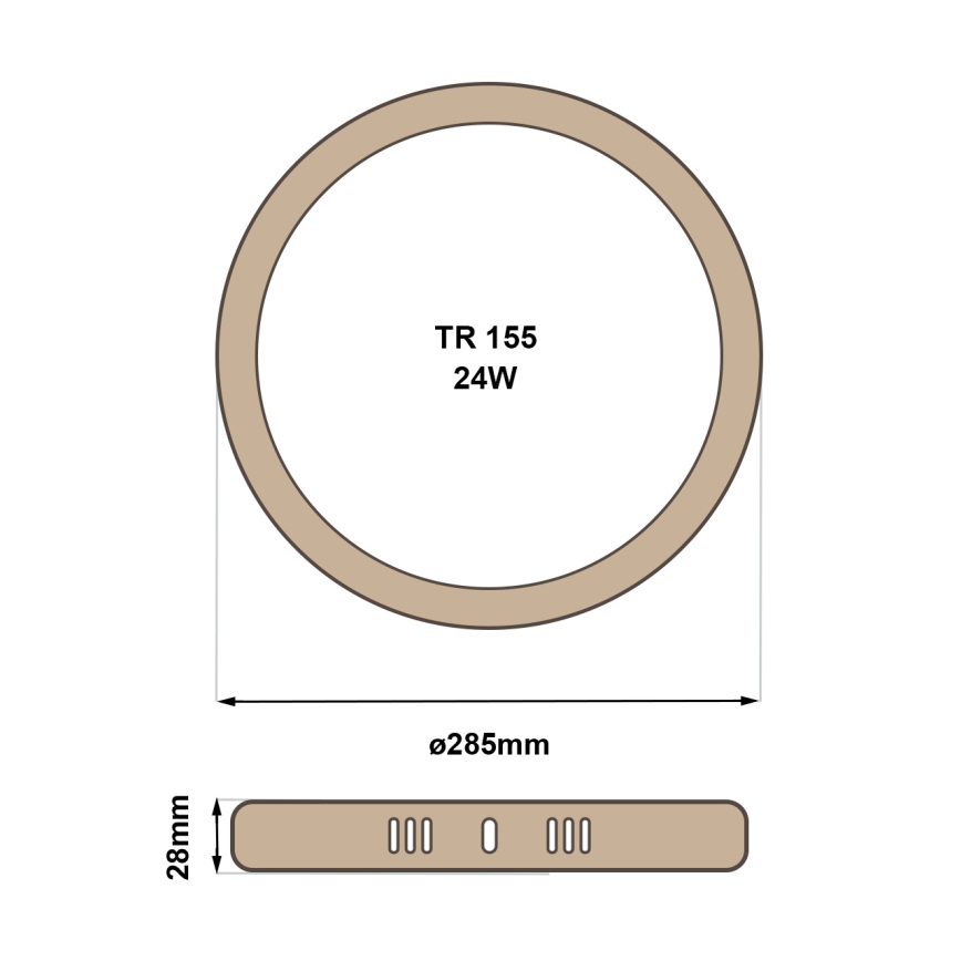 LED Plafondlamp RING LED/24W/230V 4200K diameter 28,5 cm bruin