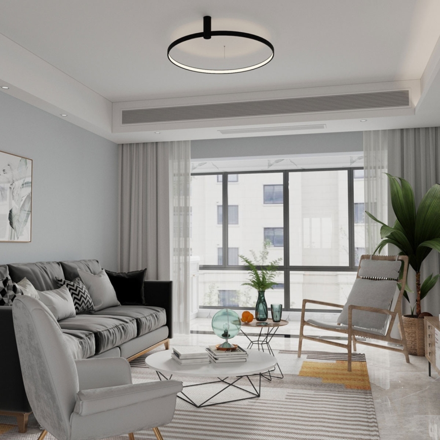 LED plafondlamp RING S LED/34W/230V 3000/4000/6000K Ø 60 cm zwart