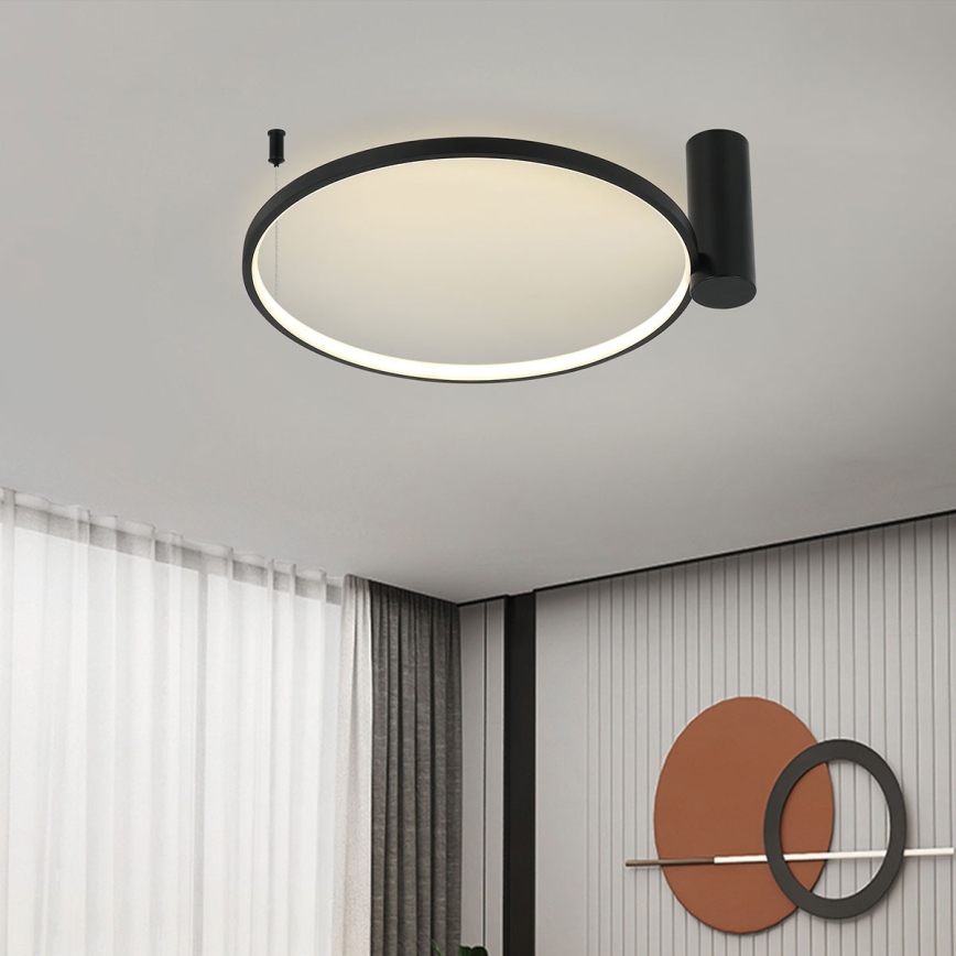 LED plafondlamp RING S LED/50W/230V 3000/4000/6000K Ø 90 cm zwart