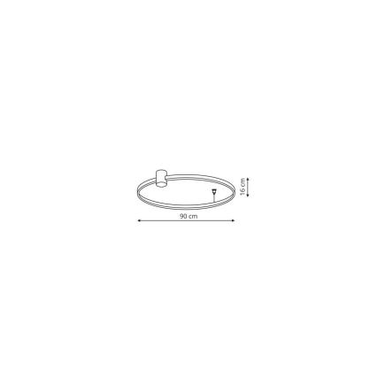 LED plafondlamp RING S LED/50W/230V 3000/4000/6000K Ø 90 cm zwart