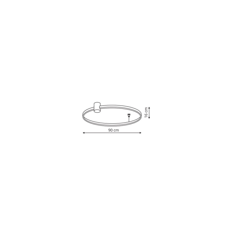 LED plafondlamp RING S LED/50W/230V 3000/4000/6000K Ø 90 cm zwart