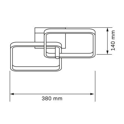 LED plafondlamp ROBERT LED/25W/230V 25x38 cm zwart